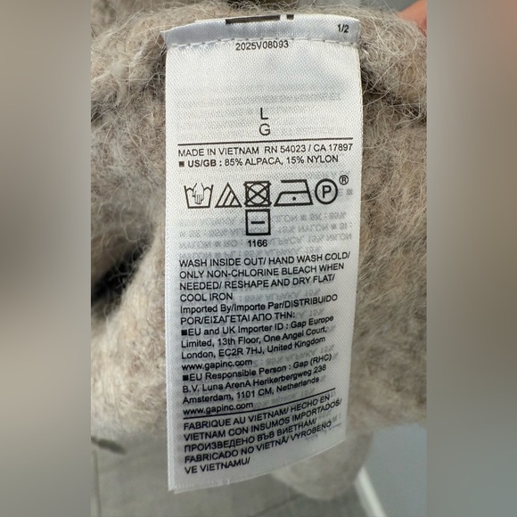 NWT Banana Republic ITALIAN ALPACA-BLEND DUSTER CARDIGAN Large Natural Beige - Picture 5 of 5